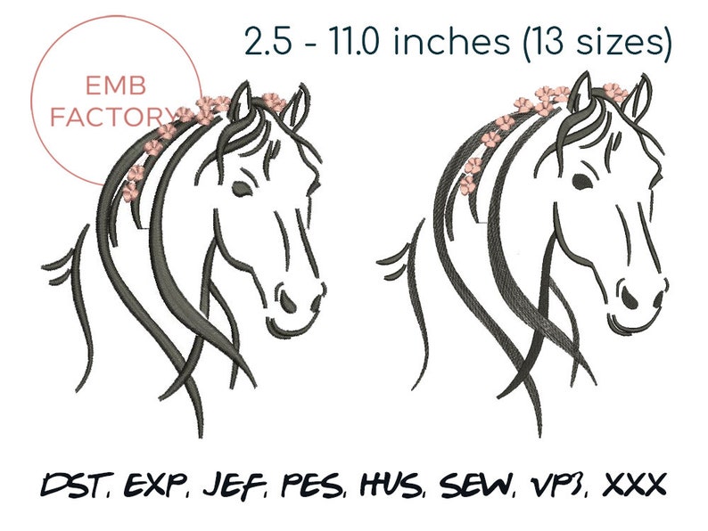 Horse embroidery designs 6 designs SAVE 60/% horse machine embroidery designs bundle