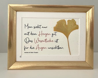 Geschenke zum Geburtstag, Freundinnen Geschenk, Ginkgo, Bilder mit Spruch, Geschenk für Großeltern, Ginkgo Geschenke, Geschenk zum Ruhestand