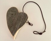 Heart made of old wood, large wooden heart to hang, home decoration, gift