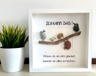 Steinbild Vögel individualisierbares Geschenk zur Jugendweihe, Kommunion, Konfirmation, Geburtstag