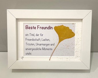 Geschenk  für Freundin, Freundinnen Geschenk, Geburtstag Geschenk Freundin, Gingko, Gingko Bild, Gingko Geschenke