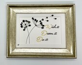 Stone picture "Wish" with dandelion, special gift for son, daughter, girlfriend, boyfriend, godfather, woman, man