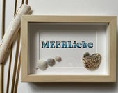 Picture "MeerLiebe", picture frame with shells, decoration