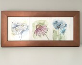 Watercolor picture in frame, original aquarel, gift for Mother's Day, wedding etc
