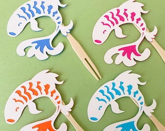 Koi Fish Cupcake Toppers – Chinoiserie Party Decor (Set of 12)