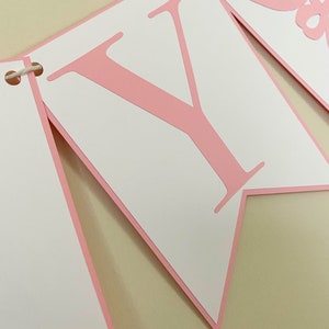 Happy Birthday Bonnet Banner Pink Birthday Party Banner, Bonnet Bash, Southern Belle, Tickled Pink, First Birthday Light Pink