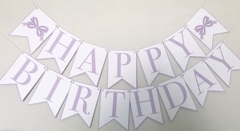 Bow Bash Happy Birthday Banner Birthday Party Banner, Girl Birthday Party Decor, First Birthday, Second Birthday, Pink, Blue image 6