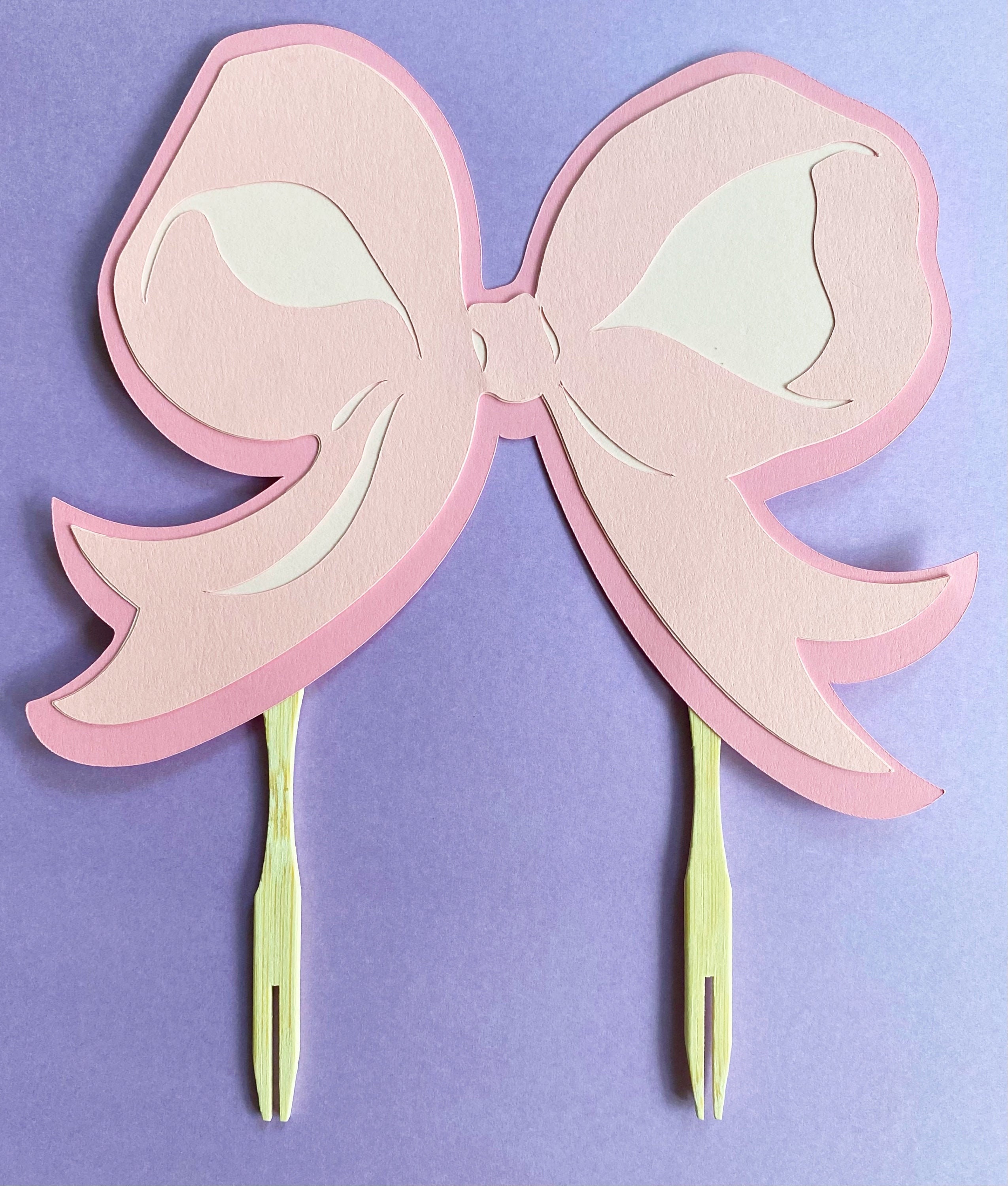 Ribbon Bow Cake Topper - Girl Birthday Party Decorations - Etsy