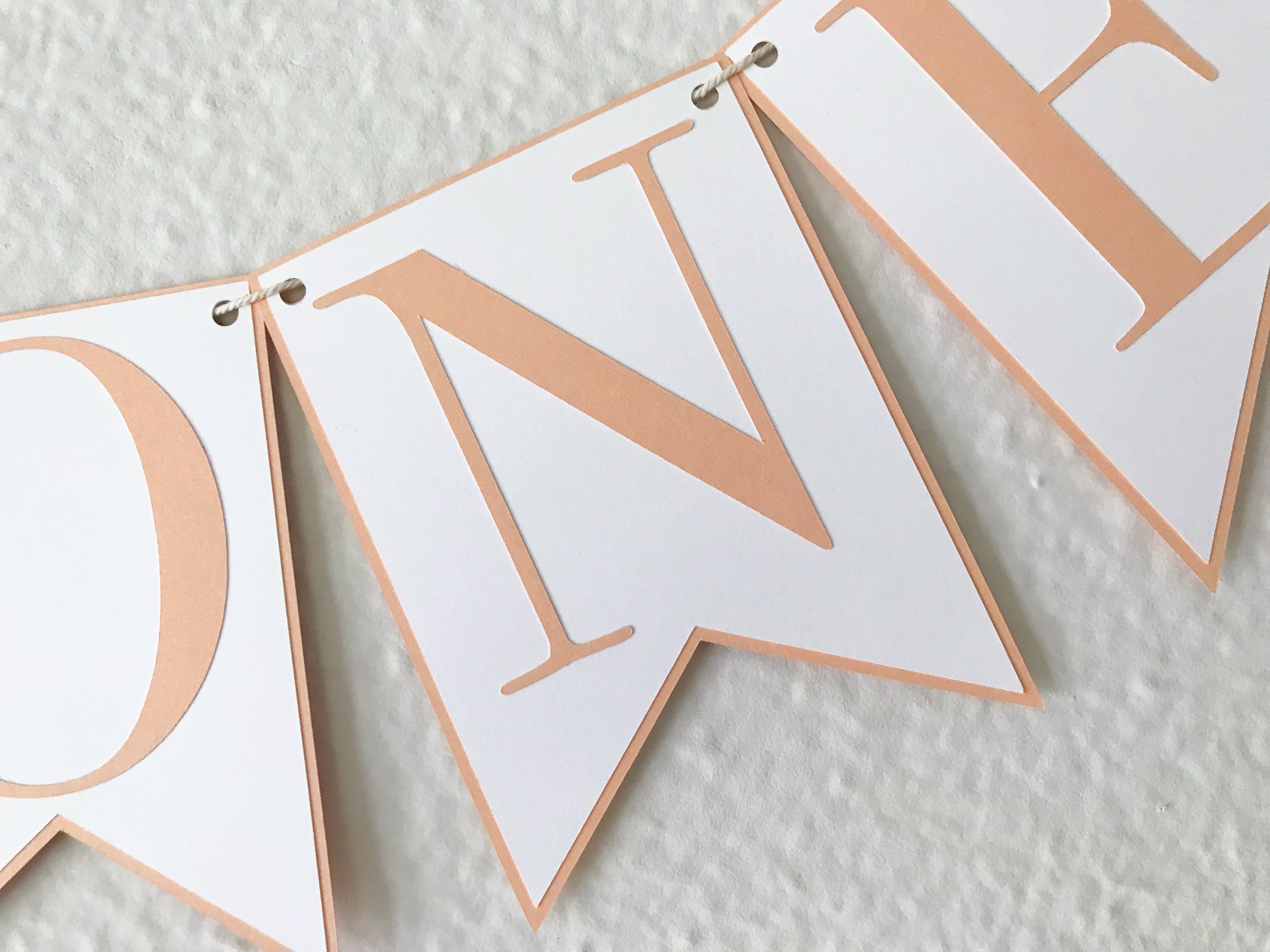 Peach Theme 1st Birthday High Chair Banner - Gold & Peach First Birthday Decoration