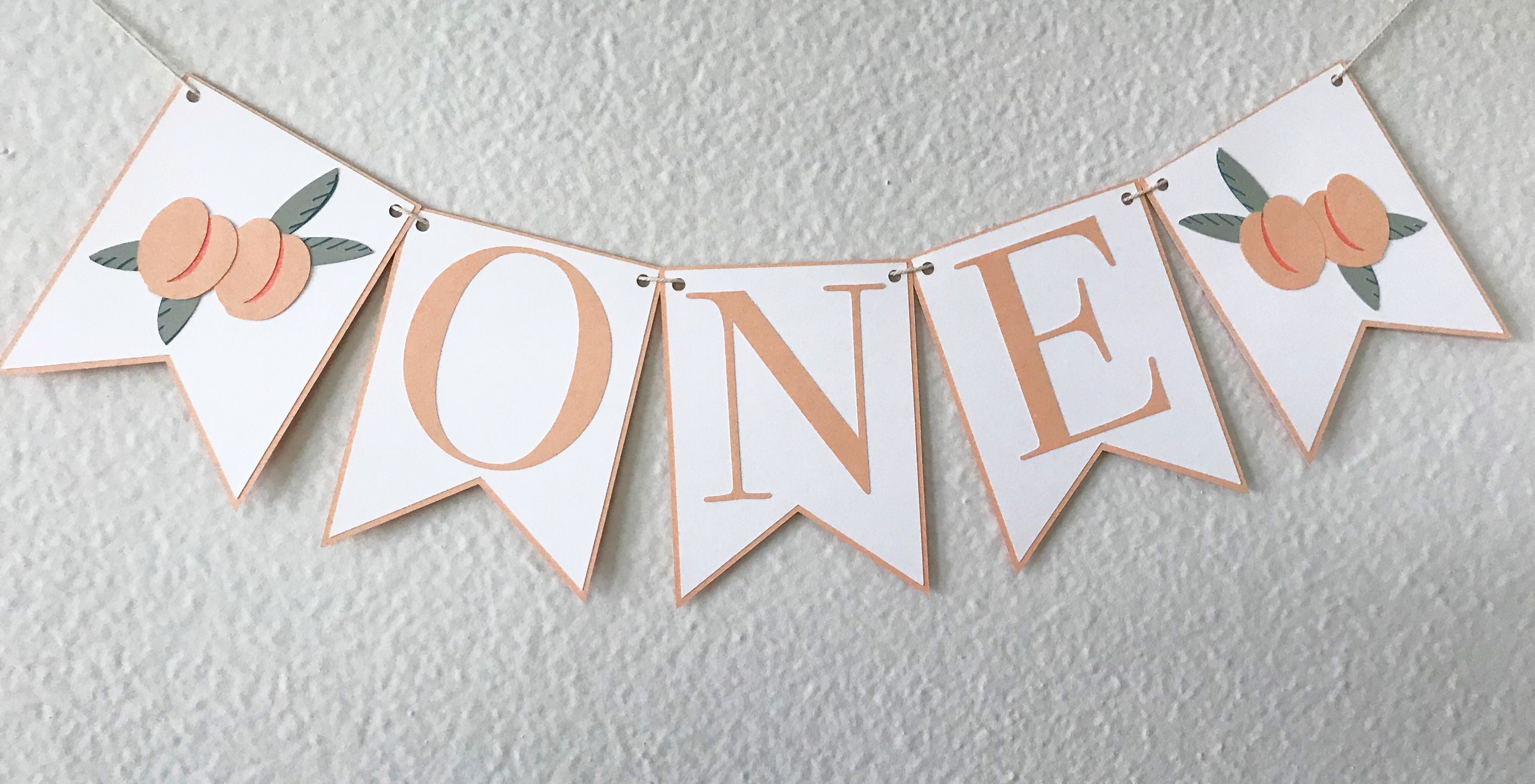Sweet Peach High Chair Banner Little Peach Birthday Party Banner