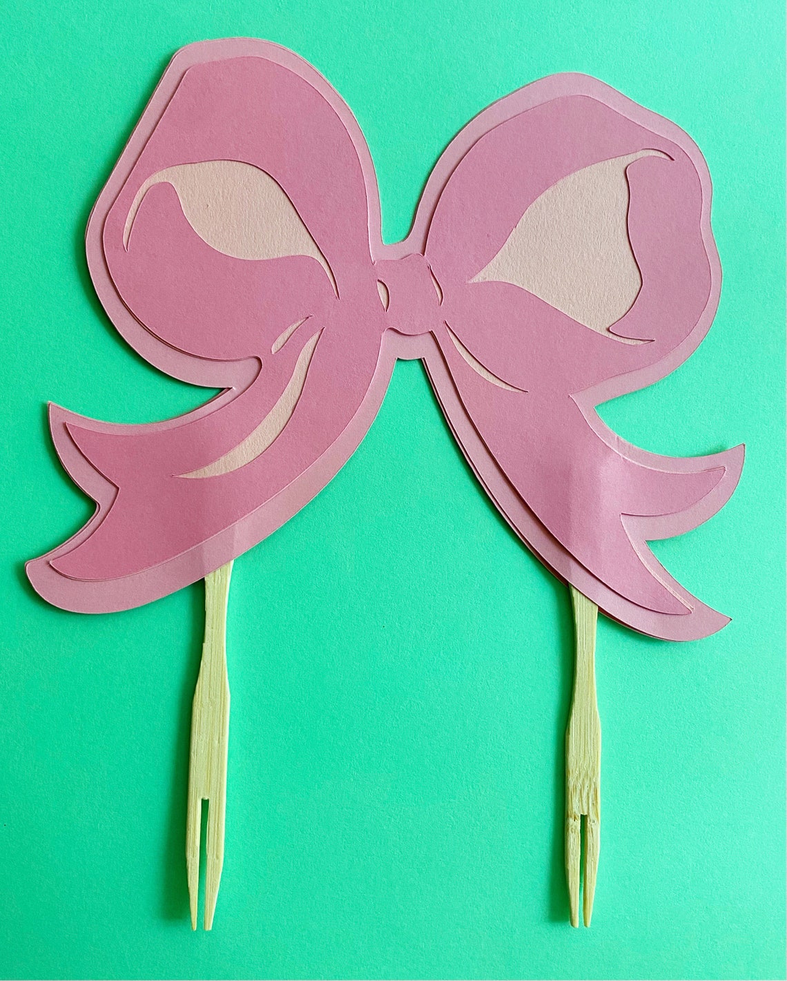 Ribbon Bow Cake Topper - Girl Birthday Party Decorations - Etsy