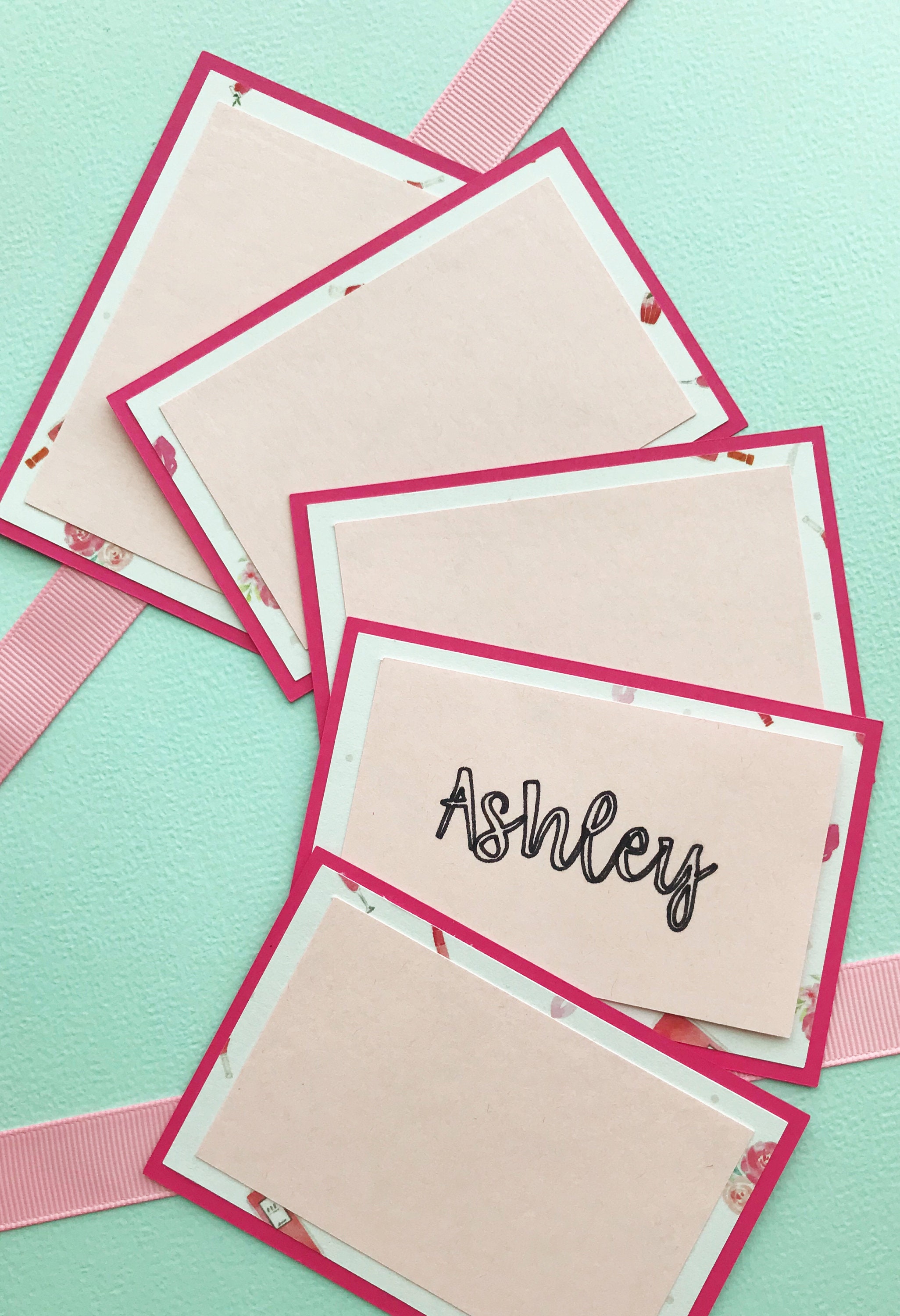 ros place cards pink and white party ros soire dinner party dcor wedding escort cards wine tasting food labels