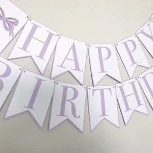 Bow Bash Happy Birthday Banner Birthday Party Banner, Girl Birthday Party Decor, First Birthday, Second Birthday, Pink, Blue image 3