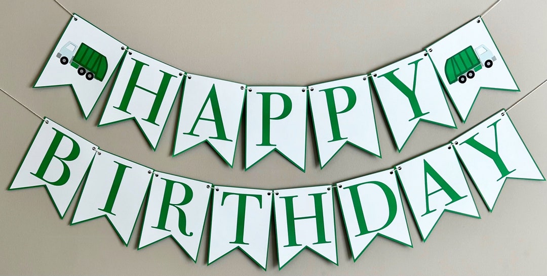 Garbage Truck Happy Birthday Banner Loads of Fun, Things That Go Party