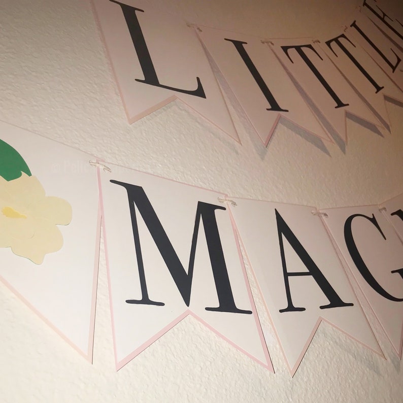 Little Magnolia Banner Blush and Bashful Baby Shower, Birthday Banner, Baby Sprinkle, It's A Girl, Pink Baby Shower image 3