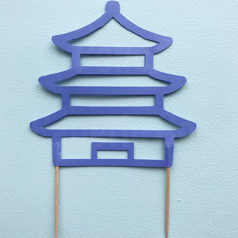 Pagoda Mini Cake Topper Chinoiserie Chic Party, Boy Baby Shower, Bridal Shower, Pagoda Party image 1