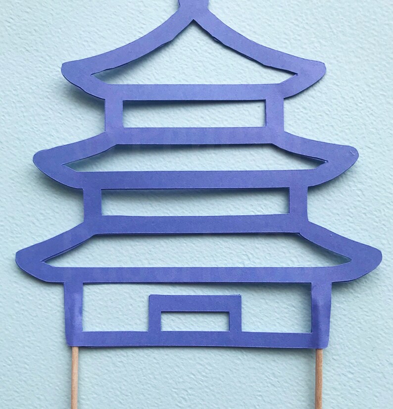 Pagoda Mini Cake Topper Chinoiserie Chic Party, Boy Baby Shower, Bridal Shower, Pagoda Party image 4