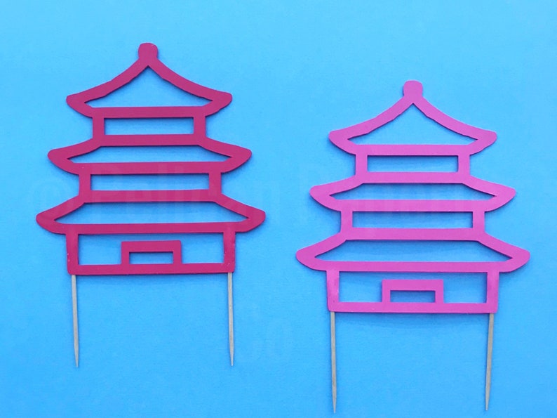 Pagoda Mini Cake Topper Chinoiserie Chic Party, Boy Baby Shower, Bridal Shower, Pagoda Party image 2