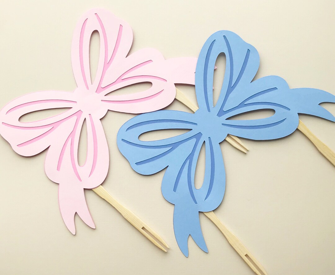 Bow Cake Topper - Birthday Cake Decorations, Girl Birthday Party, Bow ...