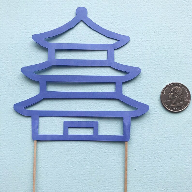 Pagoda Mini Cake Topper Chinoiserie Chic Party, Boy Baby Shower, Bridal Shower, Pagoda Party image 6