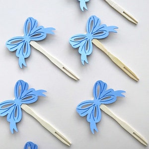 Bow Cupcake Toppers - Baby Shower Party Decorations