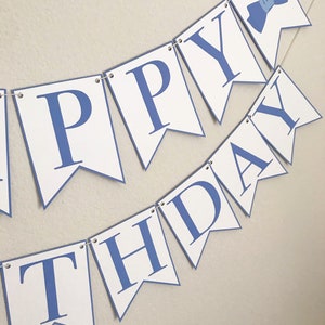 Bow Tie Happy Birthday Banner Birthday Party Banner, Boy Birthday Party Decor, First Birthday, Little Gentleman image 3