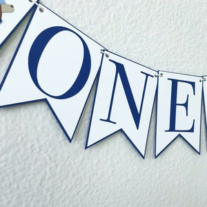 Puppy Party High Chair Banner Birthday Party Banner, Blue and White, Boy Birthday Party Decor, First Birthday, One, Two image 8