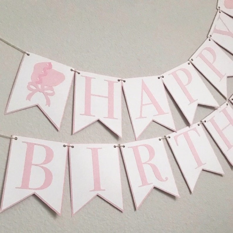 Happy Birthday Bonnet Banner Pink Birthday Party Banner, Bonnet Bash, Southern Belle, Tickled Pink, First Birthday image 3