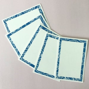 White and Blue Place Cards (Set of 12) - Dinner Party Decor, Floral, Food Label Cards, Hostess Gift