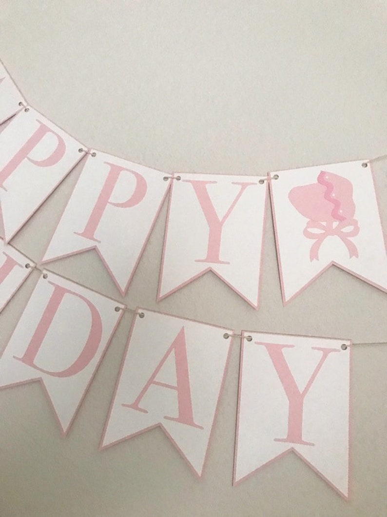 Happy Birthday Bonnet Banner Pink Birthday Party Banner, Bonnet Bash, Southern Belle, Tickled Pink, First Birthday image 6