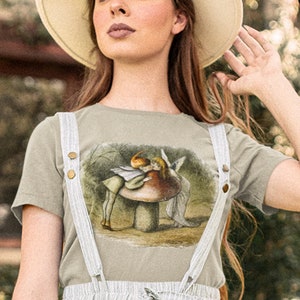 Fairycore Clothing Aesthetic Mushroom Shirt, Indie Plus Size Goblincore Clothing, Oversized Grunge Fairy Clothes