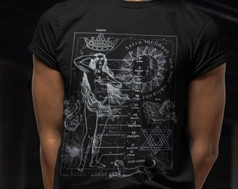 Vintage Astrology Esoteric Occult Shirt, Edgy Oversized Astronomy Aesthetic Clothing