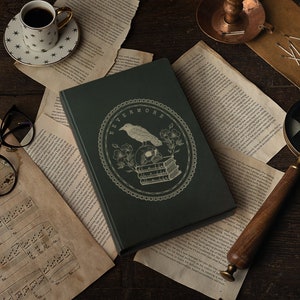Dark Academia Nevermore Aesthetic Notebook, Bookish Blank Journal
