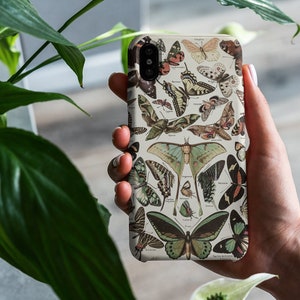Fairy Grunge Moth Aesthetic Phone Case, Trendy Vintage Butterfly iPhone Galaxy Pixel Gift For Her or Him
