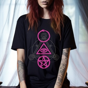 Koszulka Edgy Ouroboros Evil Eye Witchy Occult Symbols