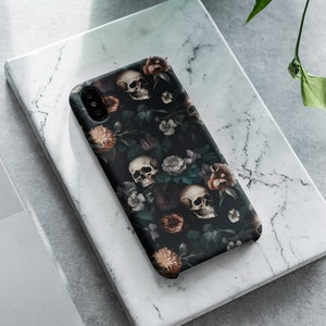 Goth Botanical Skull Aesthetic Phone Case