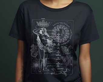 Vintage Astrology Esoteric Occult Shirt, Edgy Oversized Astronomy Aesthetic Clothing