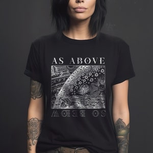 As Above So Below Occult Esoteric Shirt, Alternative Alchemy Plus Size Aesthetic Clothing