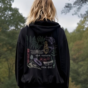Dark Cottagecore Edgy Green Witch Zip Up Hoodie