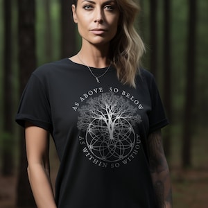 As Above So Below Goth Occult Shirt, Edgy Alchemy Plus Size Alternative Clothing
