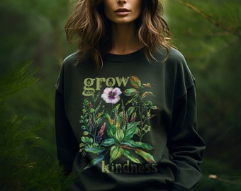 Green Witch Cottagecore Kindness Sweatshirt