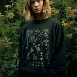 Green Witch Natural Magic Herbology Botanical Sweatshirt