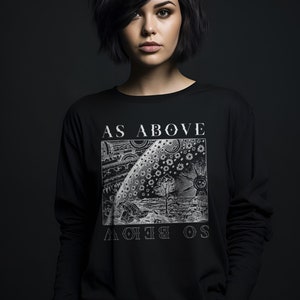 As Above So Below Occult Esoteric Long Sleeve Shirt