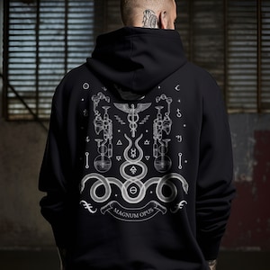 Magnum Opus Alchemy Snake Occult Goth Hoodie