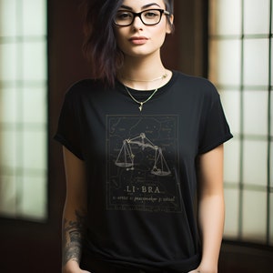 Dark Academia Libra Astrology Shirt, Bookish Plus Size Alternative Aesthetic Clothing