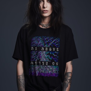 As Above So Below Occult Esoteric Shirt, Edgy Plus Size Goth Alchemy Clothing