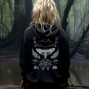 Moth Mushroom Forest Witch Nature Magic Zip Up Hoodie