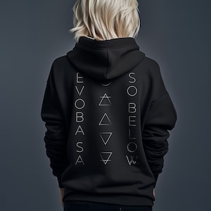 As Above So Below Zip Up Goth Occult Hoodie, Edgy Plus Size Witch Aesthetic Clothing
