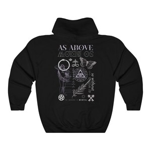As Above so Below Goth Esoteric Hoodie Edgy Alchemy Pagan - Etsy