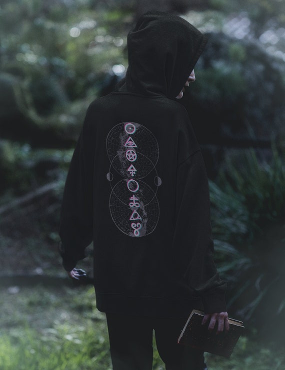 Glitch Occult Symbols Goth Hoodie Edgy Pagan Aesthetic - Etsy Canada